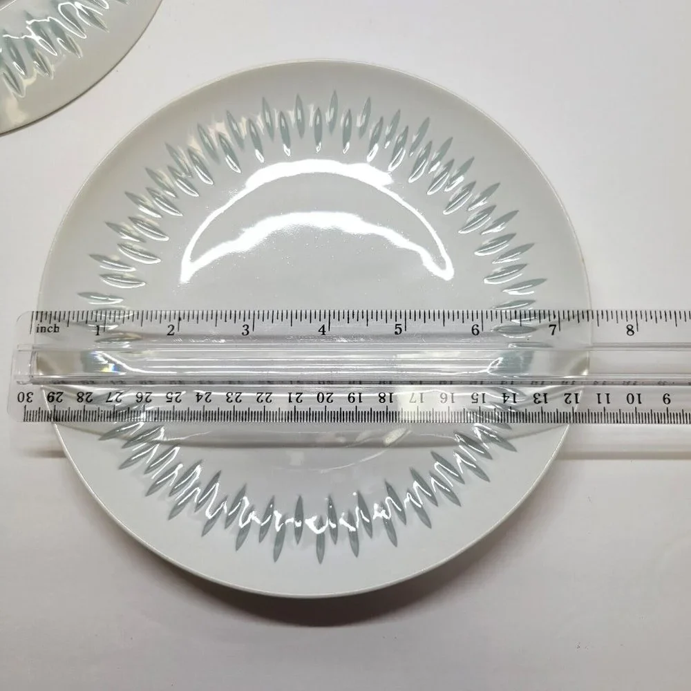 Lot of 2 Arabia of Finland 7 1/2" Salad Plates Vtg White Rice (Grains) Porcelain - Picture 5 of 5